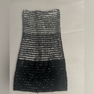 Elegant Black and Silver Sequin Dress